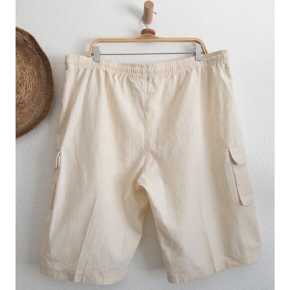 Lakhay's Collection Hemp Cotton Blend Pull On Cargo Shorts Neutral Size Large - Picture 4 of 12